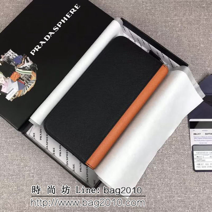 PRADA普拉達 官網同步 2018最新摩登態度系列 男士單拉鏈錢包 2ML317 DD1342